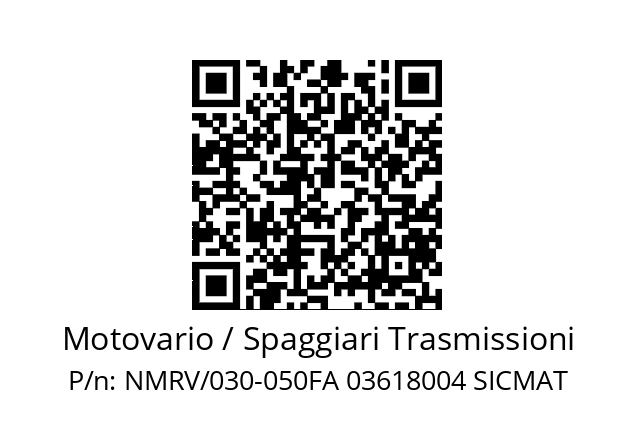   Motovario / Spaggiari Trasmissioni NMRV/030-050FA 03618004 SICMAT