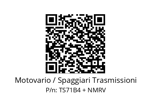   Motovario / Spaggiari Trasmissioni TS71B4 + NMRV