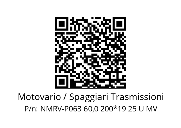   Motovario / Spaggiari Trasmissioni NMRV-P063 60,0 200*19 25 U MV