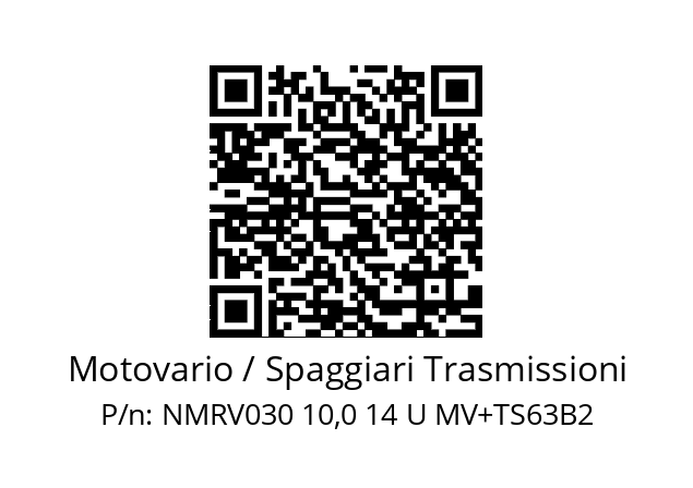   Motovario / Spaggiari Trasmissioni NMRV030 10,0 14 U MV+TS63B2