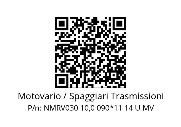   Motovario / Spaggiari Trasmissioni NMRV030 10,0 090*11 14 U MV