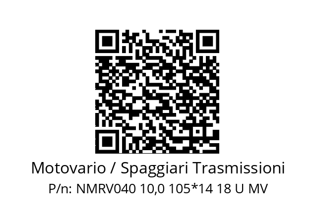   Motovario / Spaggiari Trasmissioni NMRV040 10,0 105*14 18 U MV