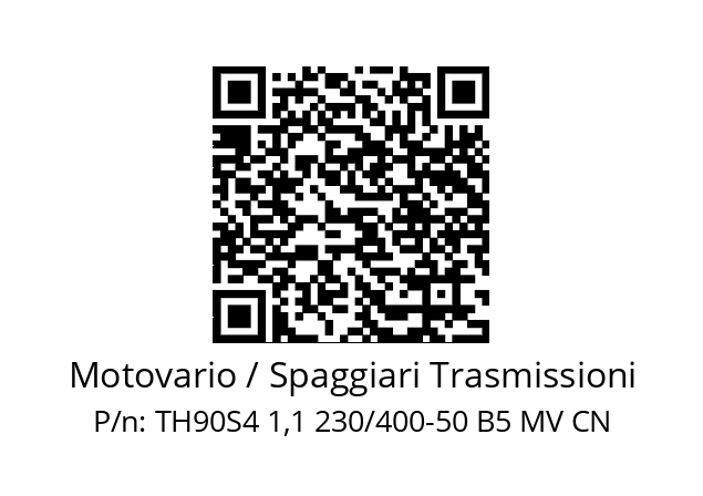   Motovario / Spaggiari Trasmissioni TH90S4 1,1 230/400-50 B5 MV CN