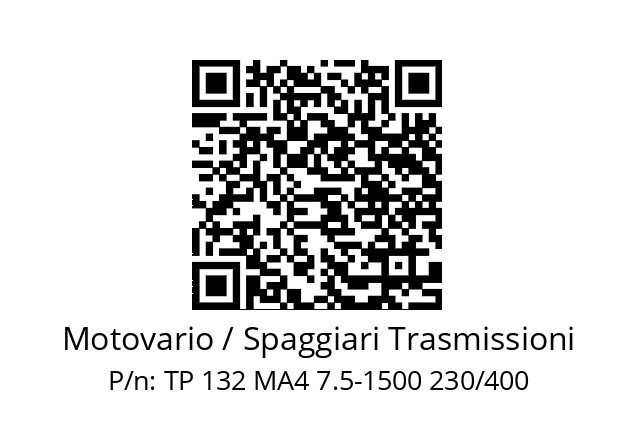   Motovario / Spaggiari Trasmissioni TP 132 MA4 7.5-1500 230/400