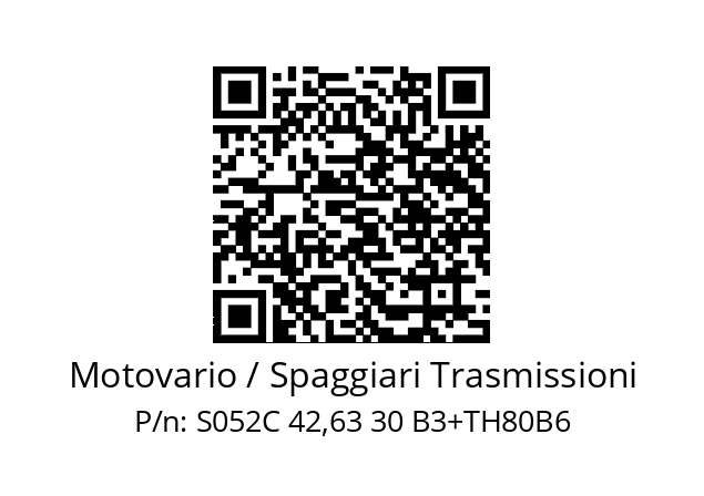   Motovario / Spaggiari Trasmissioni S052C 42,63 30 B3+TH80B6