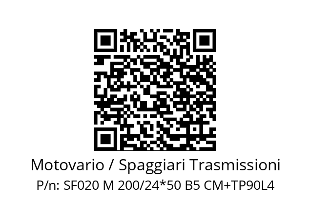   Motovario / Spaggiari Trasmissioni SF020 M 200/24*50 B5 CM+TP90L4