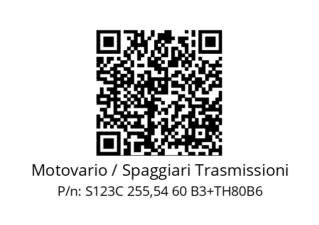   Motovario / Spaggiari Trasmissioni S123C 255,54 60 B3+TH80B6