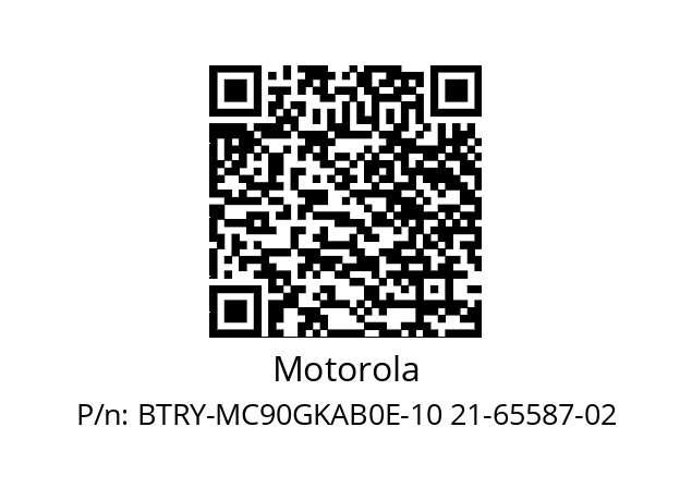   Motorola BTRY-MC90GKAB0E-10 21-65587-02