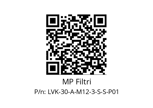   MP Filtri LVK-30-A-M12-3-S-S-P01