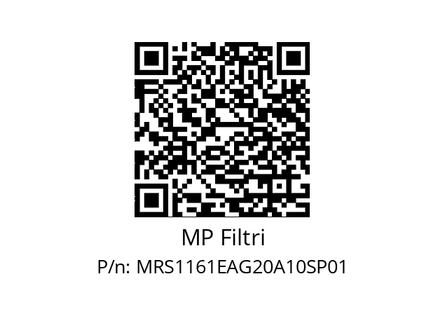  MRS-116-1-E-A-G2-0-A10-S-P01 MP Filtri MRS1161EAG20A10SP01