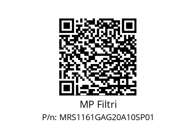  MRS-116-1-G-A-G2-0-A10-S-P01 MP Filtri MRS1161GAG20A10SP01