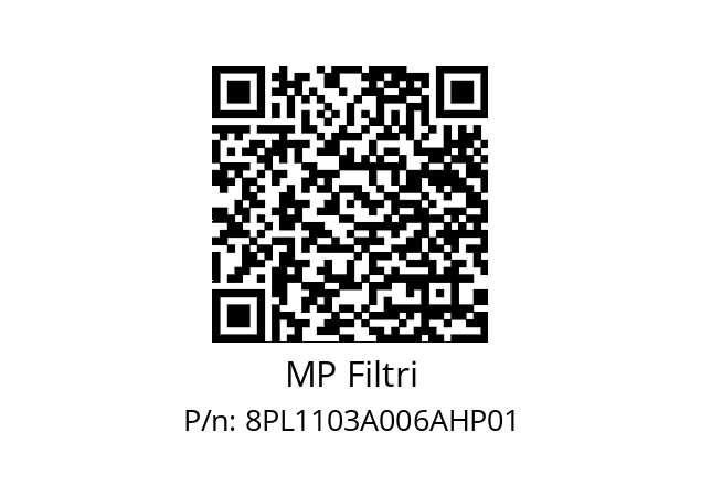  PL-110-3-A06-A-H-P01 MP Filtri 8PL1103A006AHP01