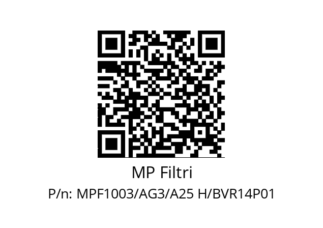   MP Filtri MPF1003/AG3/A25 H/BVR14P01