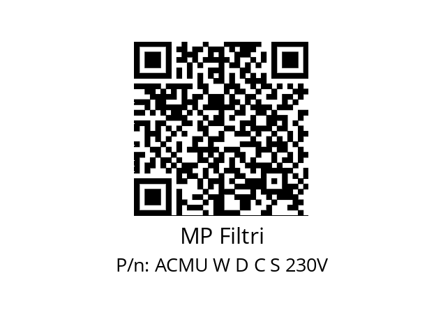   MP Filtri ACMU W D C S 230V