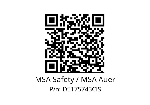   MSA Safety / MSA Auer D5175743CIS