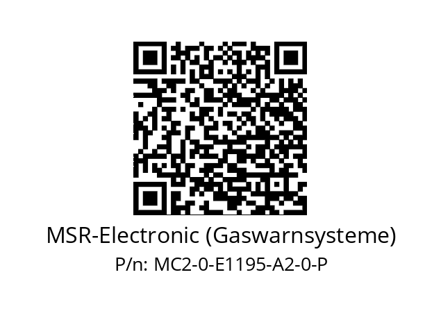   MSR-Electronic (Gaswarnsysteme) MC2-0-E1195-A2-0-P