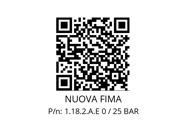   NUOVA FIMA 1.18.2.A.E 0 / 25 BAR