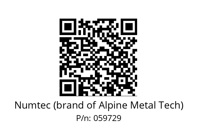   Numtec (brand of Alpine Metal Tech) 059729