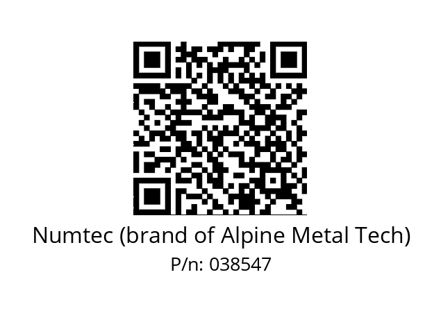   Numtec (brand of Alpine Metal Tech) 038547