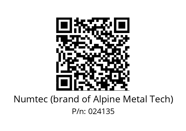   Numtec (brand of Alpine Metal Tech) 024135