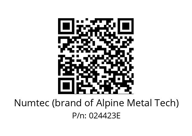   Numtec (brand of Alpine Metal Tech) 024423E