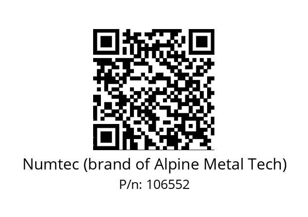   Numtec (brand of Alpine Metal Tech) 106552