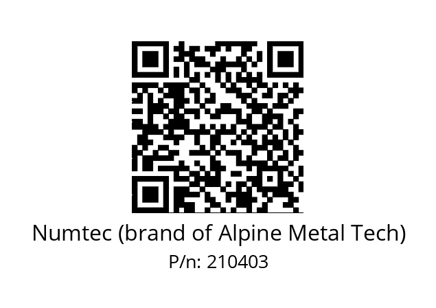   Numtec (brand of Alpine Metal Tech) 210403