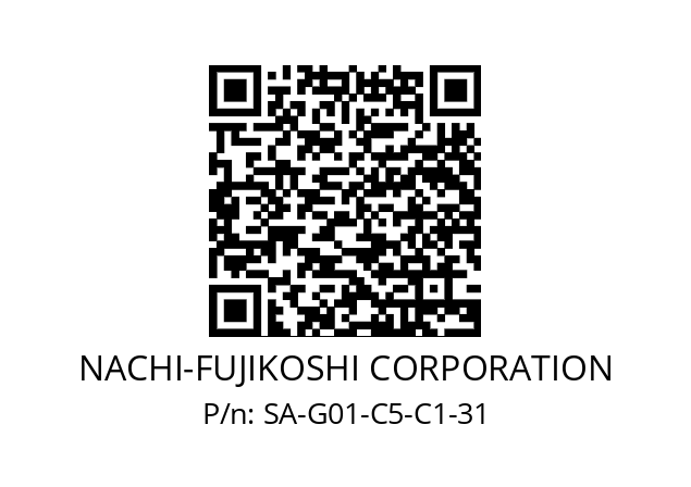   NACHI-FUJIKOSHI CORPORATION SA-G01-C5-C1-31