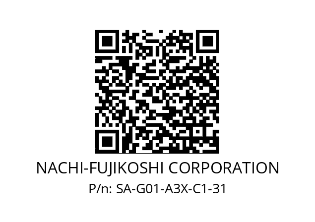   NACHI-FUJIKOSHI CORPORATION SA-G01-A3X-C1-31