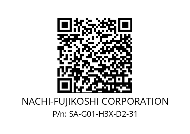   NACHI-FUJIKOSHI CORPORATION SA-G01-H3X-D2-31