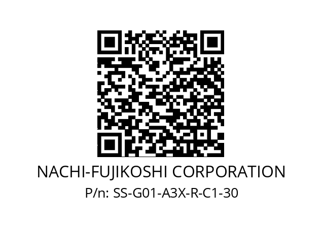   NACHI-FUJIKOSHI CORPORATION SS-G01-A3X-R-C1-30