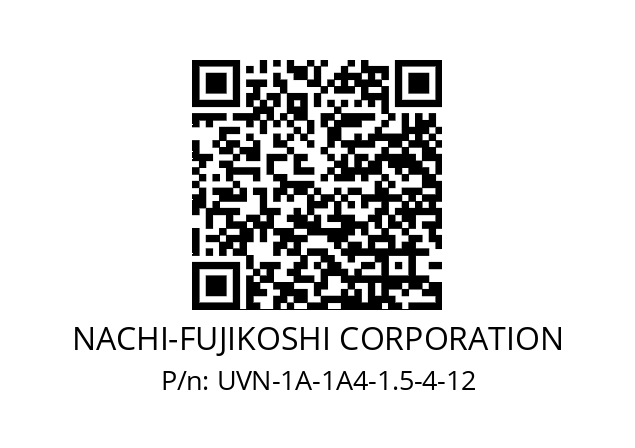   NACHI-FUJIKOSHI CORPORATION UVN-1A-1A4-1.5-4-12