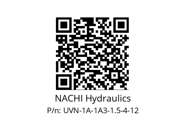   NACHI Hydraulics UVN-1A-1A3-1.5-4-12