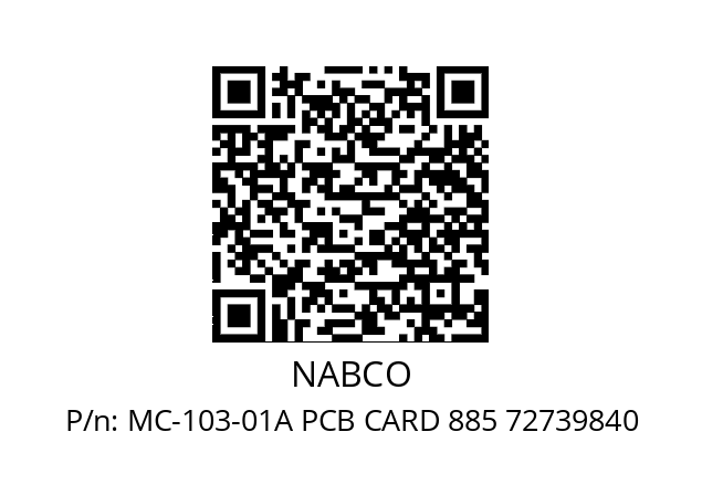   NABCO MC-103-01A PCB CARD 885 72739840