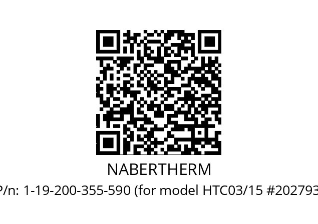   NABERTHERM 1-19-200-355-590 (for model HTC03/15 #202793)