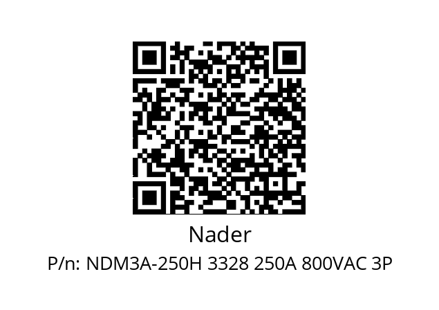   Nader NDM3A-250H 3328 250A 800VAC 3P