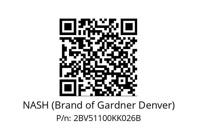  8604512200005 NASH (Brand of Gardner Denver) 2BV51100KK026B