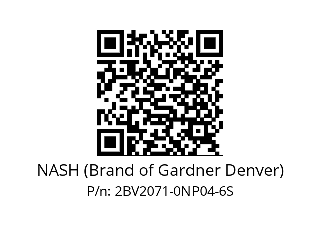   NASH (Brand of Gardner Denver) 2BV2071-0NP04-6S