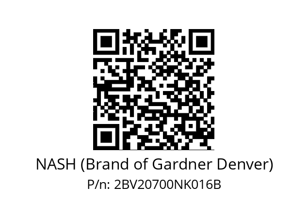   NASH (Brand of Gardner Denver) 2BV20700NK016B