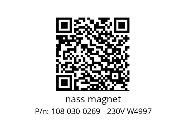   nass magnet 108-030-0269 - 230V W4997