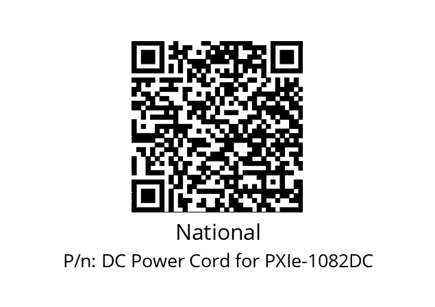   National DC Power Cord for PXIe-1082DC