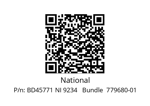   National BD45771 NI 9234   Bundle  779680-01