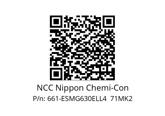   NCC Nippon Chemi-Con 661-ESMG630ELL4  71MK2