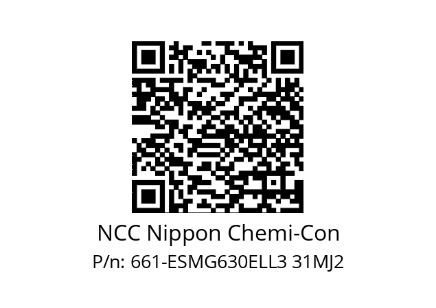   NCC Nippon Chemi-Con 661-ESMG630ELL3 31MJ2