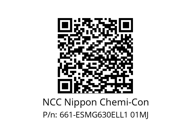   NCC Nippon Chemi-Con 661-ESMG630ELL1 01MJ