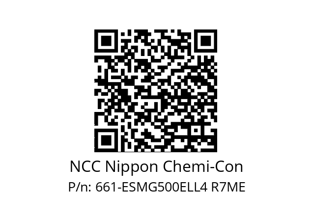   NCC Nippon Chemi-Con 661-ESMG500ELL4 R7ME