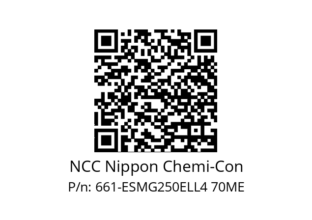   NCC Nippon Chemi-Con 661-ESMG250ELL4 70ME