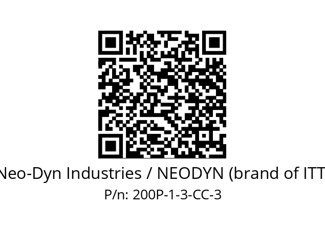   Neo-Dyn Industries / NEODYN (brand of ITT) 200P-1-3-CC-3