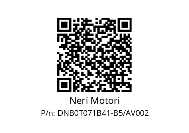  T71B4-B5-0,37kW-1500 Neri Motori DNB0T071B41-B5/AV002