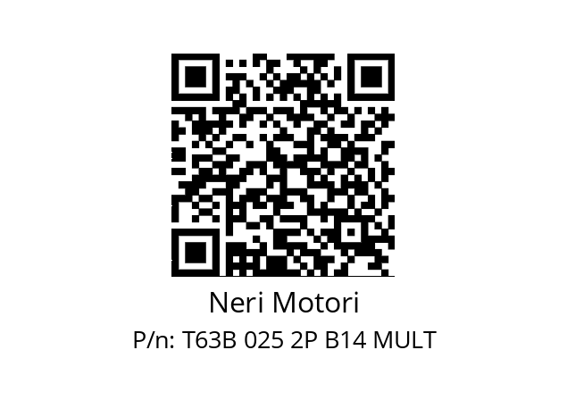   Neri Motori T63B 025 2P B14 MULT